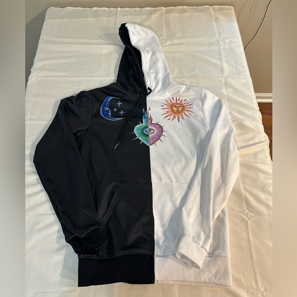 MBM black & white hoodie size small